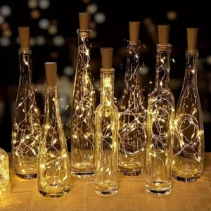 bouteille lumineuse led, bouteilles déco, location decoration de table, led, eclairage de table, louer vaisselle